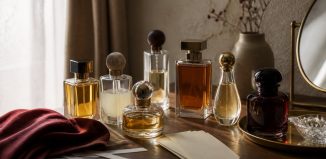 Perfumes que usan las famosas: cómo inspirarte sin comprar a ciegas Perfumes sin marca y tiras olfativas sobre un tocador